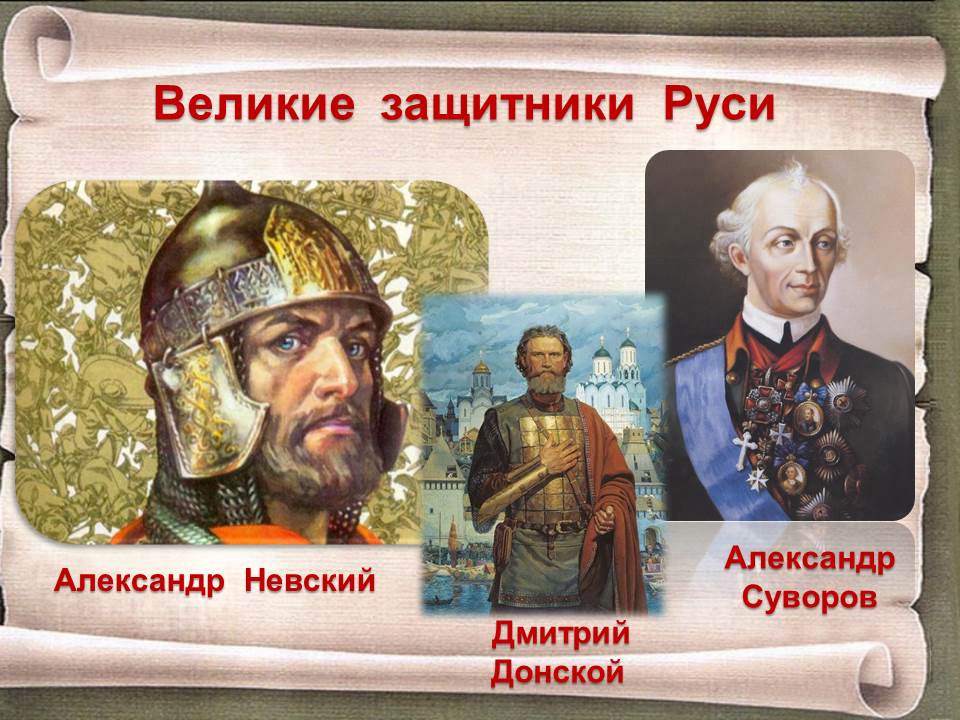 Полководцы россии от древней. Выдающиеся защитники Отечества.